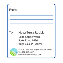 Load image into Gallery viewer, Recogido y Reciclaje Shipping Label (CAJA GRANDE - 20x20x20 in) Up to 60 lbs